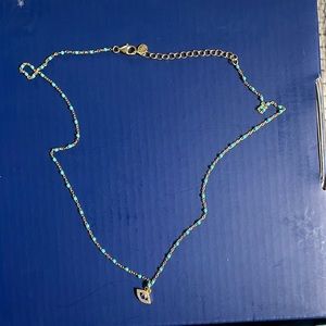 Gemstone and Sterling Silver Evil Eye Charm Necklace